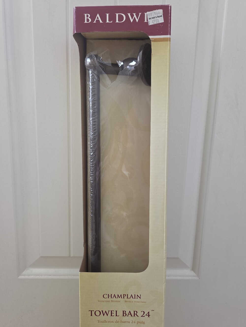 Baldwin 24-inch Venetian Bronze "Champlain" Towel Bar, NWT (in unopened box) - Picture 4 of 5
